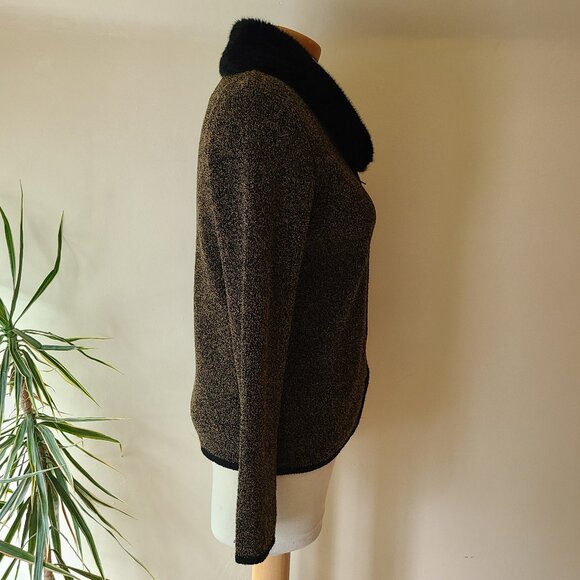 Tribal Front Zip V Neck Cardigan/Sweater - Picture 3 of 6